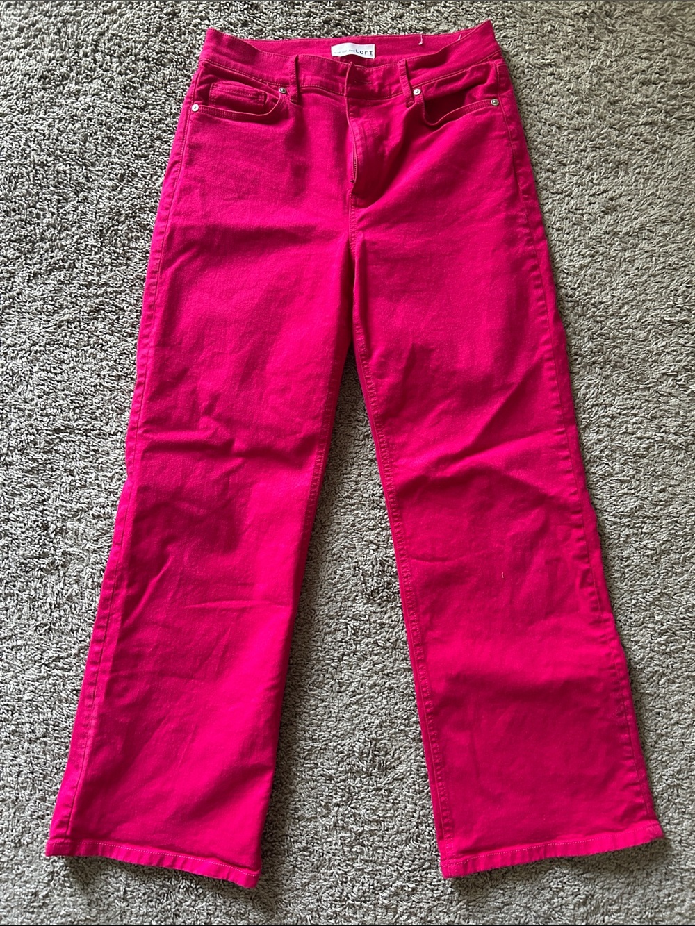 LOFT Hot Pink Wide-Leg Jeans